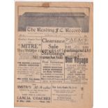 READING - SOUTHAMPTON 1927-28 Reading home programme v Southampton, 11/2/1928, fold, slight mark.