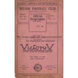 NELSON - TRANMERE 1926 Very scarce Nelson FC home programme v Tranmere Rovers, 26/12/1926,