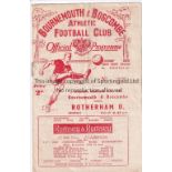 BOURNEMOUTH 48 Bournemouth home programme for friendly v Rotherham, 27/11/48, fold, creasing, pencil