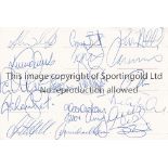 CHELSEA AUTOGRAPHS 1991/2 A white card signed by 17 players including Jones, Wise, Dixon and