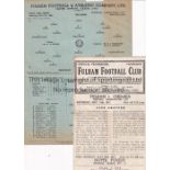 FULHAM RESERVES Two Fulham Reserves home programmes, v Chelsea 24/5/47 and v QPR 5/2/49, both are