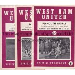 WEST HAM Four West Ham early Football League Cup home games, 62/3 v Plymouth and 63/4 v Leyton