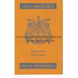 LEEDS - WEST BROM 55 Leeds United home programme v West Brom, 19/2/55, friendly, score, attendance