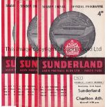 SUNDERLAND Sixty five home programmes: 7x 55-56, 7x 56-57, 5x 57-58, 6x 58-59, 9x 59-60, 2x 60-61,