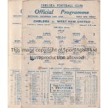 CHELSEA Seven Chelsea home single sheet programmes all Football League South matches from the 1943/