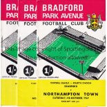 BRADFORD PARK AVENUE Nine home programmes from the final League season , 69/70, inc Leeds Utd (