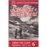 SCOTLAND - SWITZERLAND 46 Scotland home programme v Switzerland, 15/5/46 at Hampden. Folds, slight