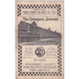 FULHAM - STOCKPORT 1938 Fulham home programme v Stockport, 19/3/1938, fold some creasing. Fair