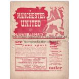 MAN UTD - BLACKBURN 1940 Very scarce Manchester United four page wartime home programme, v Blackburn