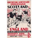 SCOTLAND - ENGLAND 1946 Scotland home programme for Victory International v England, 13/4/46 at