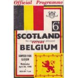 SCOTLAND - BELGIUM 48 Scotland home programme v Belgium, 28/4/48 at Hampden, fold, slight staple