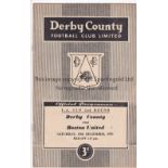 DERBY - BOSTON 55 Derby home programme v Boston United, 10/12/55, FA Cup record away victory for a