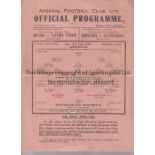 ARSENAL - TOTTENHAM 43 Arsenal single sheet home programme v Tottenham, 13/2/43, folds and repair