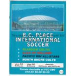 CELTIC Programme for the BC Place International Soccer Tournament , June 1985 with Glasgow Celtic