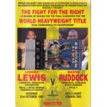 BOXING Programme for the Heavyweight title fight at Earl's Court, London between Lennox Lewis and