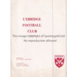 UXBRIDGE FC 1959 Uxbridge FC application booklet to join the Athenian League for the 1959/60