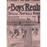 BOYS REALM / FULHAM "The Boys Realm " newspaper 26/1/1907. Special Football Number Fulham v The Blue