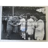 COLIN BELL B/W 16 x 12 photo, showing Colin Bell in a Liverpool strip shaking hands with Bill