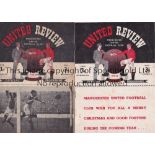 MAN UNITED Two Manchester United home programmes v Wolves 1948/49 and Arsenal 1949/50.No writing.