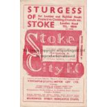 SPURS Away programme from Tottenham's Championship winning season 1950/51 at Stoke City. No writing.