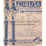CHELSEA 1936 Two Chelsea single sheet home Reserves programmes, v Northampton 24/10/1936 and v