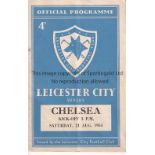 LEICESTER / CHELSEA Programme Leicester City v Chelsea 21/8/1954. Chelsea Championship season. Light