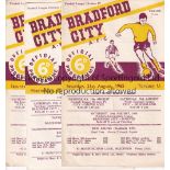 BRADFORD CITY Seventy two home programmes: 65-66 X 22 inc the 1st programme with the iconic 'City