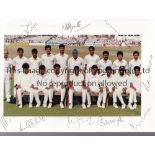 INDIA CRICKET AUTOGRAPHS 1990 A colour team group photograph for the Tour of UK 1990 signed around