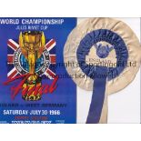 WORLD CUP 1966 Reprint programme World Cup Final 1966 and England rosette probably also from the