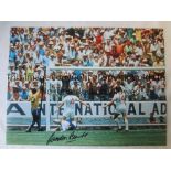 GODON BANKS Col 16 x 12 photo, showing England goalkeeper Gordon Banks making his iconic save from