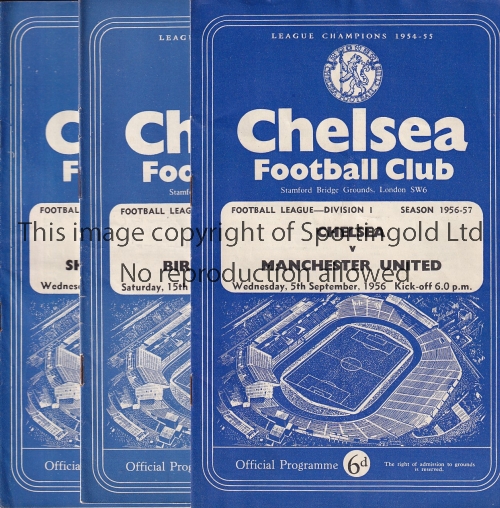 CHELSEA Eighteen Chelsea home programmes from the 1956/57 season to include v Manchester United