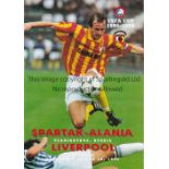 SPARTAK ALANIA - LIVERPOOL 95 Programme, Spartak-Alania Vladikavkaz v Liverpool, September 12th