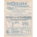 CHELSEA / ASTON VILLA 4 Page programme Chelsea v Aston Villa 14/4/1922. Ex Bound Volume. Tears at