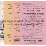 EXETER CITY RESERVES Seven Exeter City Reserves programmes, mainly 50s. 3 x 55/6 homes, all Southern