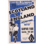SCOTLAND - ENGLAND 48 Scotland home programme v England, 10/4/48 at Hampden. Generally good