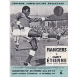 RANGERS - ST ETIENNE 57 Rangers home programme v St Etienne, 4/9/57, European Cup, fold, minor