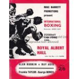 BOXING PROGRAMMES Ten programmes including 8 at the Royal Albert Hall including Lucy v Janssens 18/