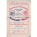 WALES - SCOTLAND 48 Wales home programme v Scotland, 23/10/48 at Ninian Park, slight tear around