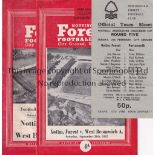 FOREST A collection of 150 + Nottingham Forest home programmes 1957/58 to 1969/70 (about 40 pre