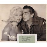 DIANA DORS Black & White Press photo of Diana Dors and Victor Mature in February 1957 during the