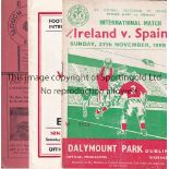 FIFTIES Collection of programmes , sixteen issues includes Republic of Ireland v Spain 55/6,