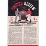 MAN UTD - WOLVES 54/5 Four page Manchester United home programme v Wolves, 23/2/55, midweek game,