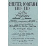 CHESTER - LINCOLN 47 Chester home programme v Lincoln, 15/11/47, fold. Generally good