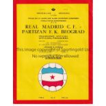 1966 EUROPEAN CUP FINAL Programme for Real Madrid v Partizan Belgrade in Brussels 11/5/1966.