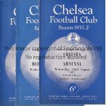 CHELSEA Twenty Chelsea home programmes from the 1951/52 season. Includes v Tranmere (FAC), Leeds (
