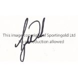 TIGER WOODS Golfing great Tiger Woods' signature on an individual blank card . Generally good
