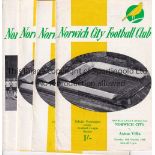 NORWICH CITY Seventy four home programmes: 12x 59-60, 18x 60-61, 1x 63-64, 4x 64-65, 5x 65-66, 16x