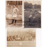 NORWICH Three postcards, two of individual Norwich players, A.Wolstenholme and W.Ingham plus a crowd