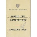 1966 WORLD CUP Replica FA 1966 World Cup Itinerary but signed on front cover by Bobby Charlton,