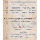 CHELSEA Nine Chelsea home single sheet programmes all Football League South matches from the 1944/45